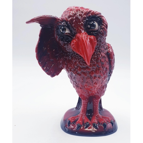 70 - KEVIN FRANCIS/PEGGY DAVIES STUDIO'S 25cm FLAMBE MODEL OF A GROTESQUE BIRD 