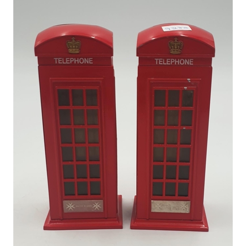 95 - RED PHONE BOX MONEY BOXES (2)