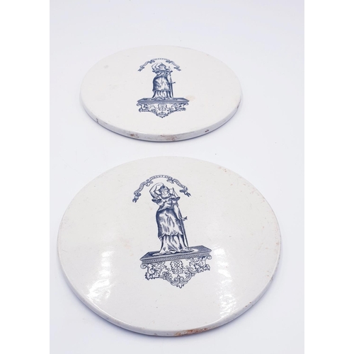 96 - CERAMIC 20.5cm Dia VICTORIAN/EDWARDIAN TEAPOT STANDS (2)