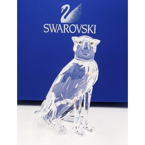 753 - SWAROVSKI CRYSTAL 9.5cm MODEL OF A CHEETAH (Variation 2 With High Tail.) (This retired Swarovski cry... 