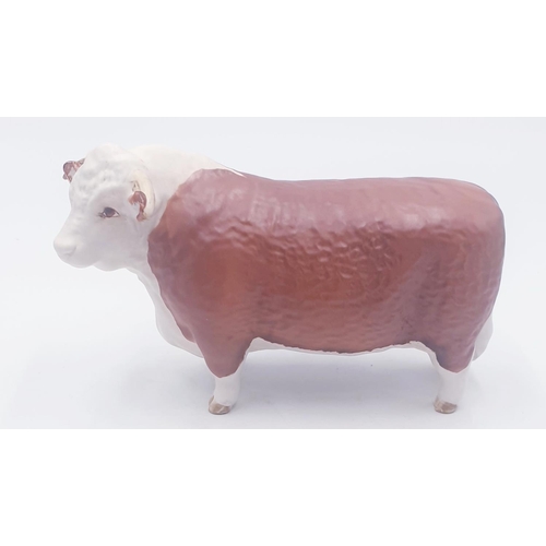 756 - BESWICK Large 10.8cm MODEL OF A HEREFORD BULL (1st Version) Model No 1363A (Brown/White Matte Colour... 