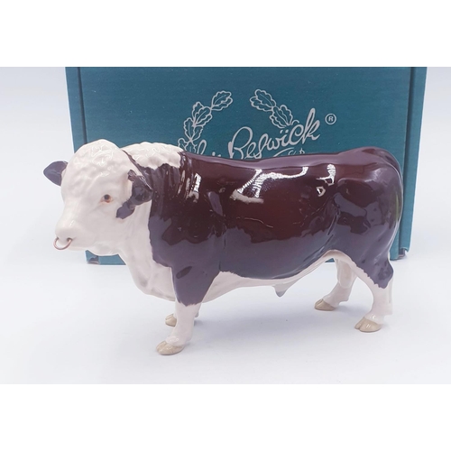 758 - BESWICK 12.7cm MODEL OF A POLLED HEREFORD BULL Model No 2549A (Gloss Colourway)  1977/97 Designed By... 