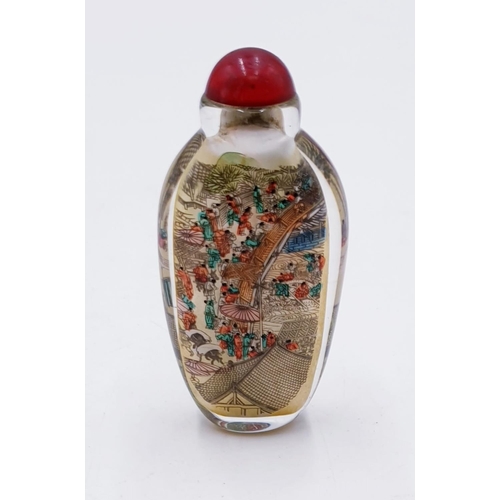 765 - CHINESE REVERSE PAINTED SNUFF BOTTLE