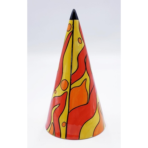 127 - LORNA BAILEY 22cm GIANT CONICAL SUGAR SHAKER IN THE INFERNO DESIGN (Old Ellgreave Backstamp) (Availa... 