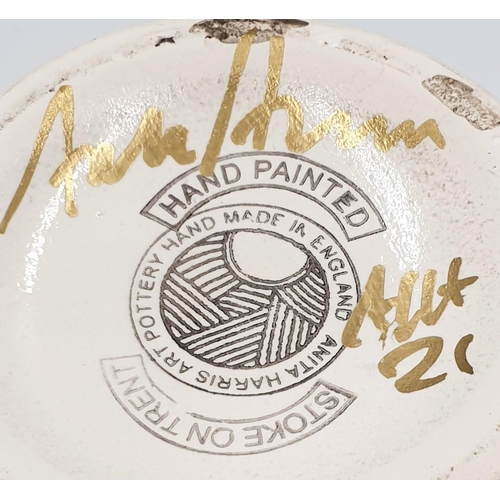 227 - ANITA HARRIS ART POTTERY Large 18cm TROJAN VASE IN THE BLUEBELL WOOD DESIGN (Signed In Gold By Anita... 