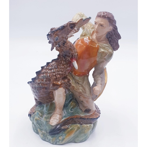 100 - PEGGY DAVIES STUDIO'S 21cm x 15cm MODEL OF ST GEORGE AND THE DRAGON