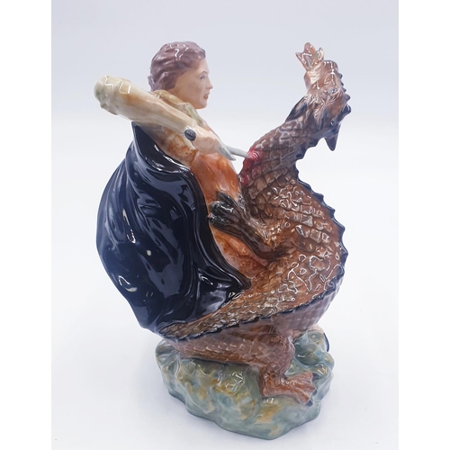 100 - PEGGY DAVIES STUDIO'S 21cm x 15cm MODEL OF ST GEORGE AND THE DRAGON