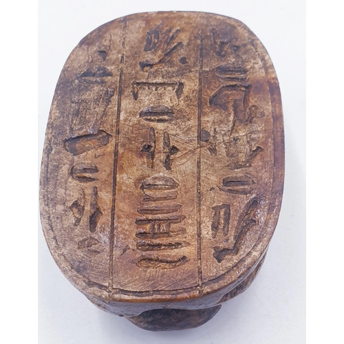 108 - EGYPTIAN 9cm SCARAB BEETLE PAPERWEIGHT