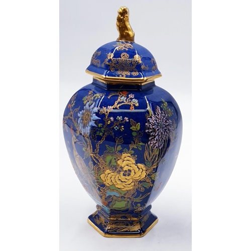 139 - CARLTON WARE LIDDED TEMPLE JAR With LION FINIAL Plus WILTON WARE 20cm VASE (Vase Has a Chip On Base)