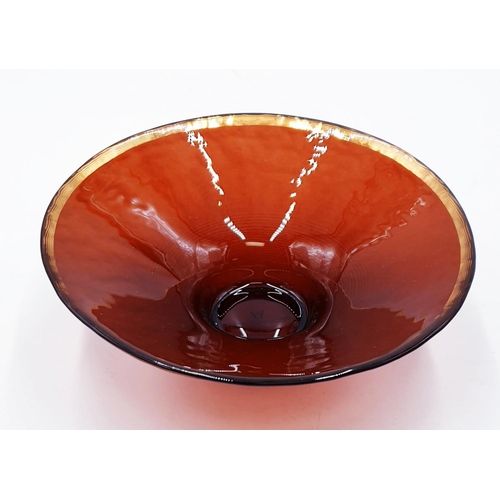 140 - WEDGWOOD RUBY GLASS 15cm Dia PEDISTAL BOWL