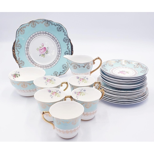 148 - LEONARD ST POTTERY (Burslem ,Stoke On Trent 1950s/60s) CHINA 21 Piece SET IN THE PRINCESS DESIGN Wit... 