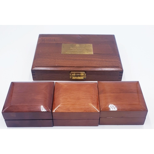 239 - WOODEN COLLECTORS BOXES (3) 2 HIGH GLOSS AND 1 Larger BOX FOR INGOTS