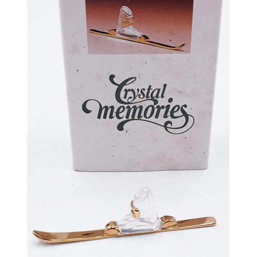 244 - SWAROVSKI CRYSTAL MEMORIES 6cm MODEL OF A SKI (This retired Swarovski Crystal Memories ski was part ... 