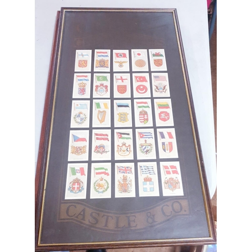 377 - FRAMED & GLAZED 59cm x 30cm COLLECTIONS Of CIGARETTE CARDS (2) SOLDIERS & FLAGS (Please Note This Lo... 