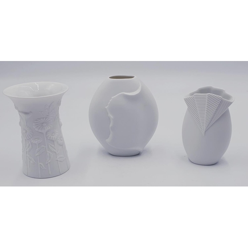 59 - KAISER (Germany) PORCELAIN VASES (3) (Tallest Being 13.5cm)