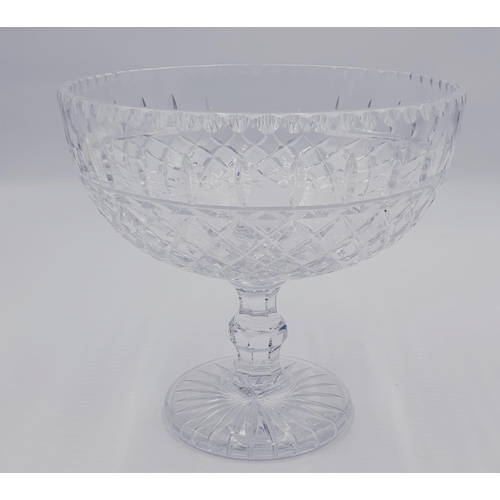 63 - CUT GLASS/CRYSTAL Large 21cm x 22cm Dia FOOTED  BOWL.