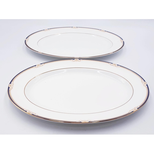 75 - WEDGWOOD CHINA 39cm x 30cm OVAL PLATES (2) IN CAVENDISH DESIGN