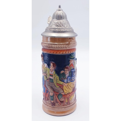 85 - GERZIT  (West Germany) 18cm LIDDED STEIN /TANKARD