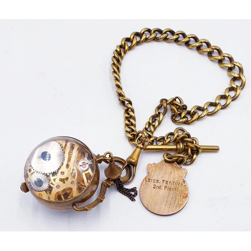 97 - SKELETAL ORB POCKET WATCH (Dated 1856) (Ticking When Photographed)