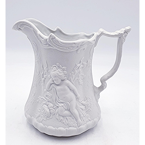 431 - PORTMEIRION Large 18cm PARIAN WARE CHERUB JUG Plus PORTMEIRION 11cm PARIAN WARE JUGS (2)