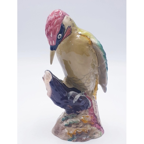 732 - BESWICK 22.9cm MODEL OF A GREEN WOODPECKER Model No 1218B (2nd Version) (Gloss Colourway) 1967/89 De... 