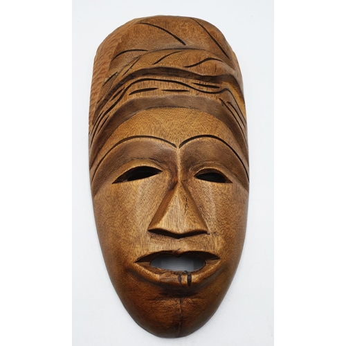 757 - WOODEN (Hand Carved) NATIVE Extra Large 31cm FACE MASK