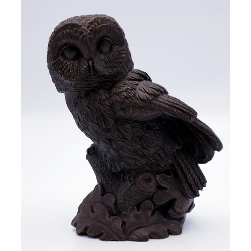 773 - BRONZED MODEL OF AN OWL