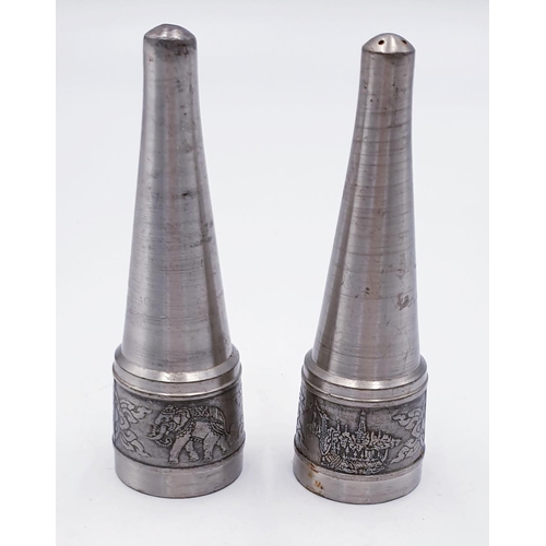 779 - PEWTER ORIENTAL SALT & PEPPER