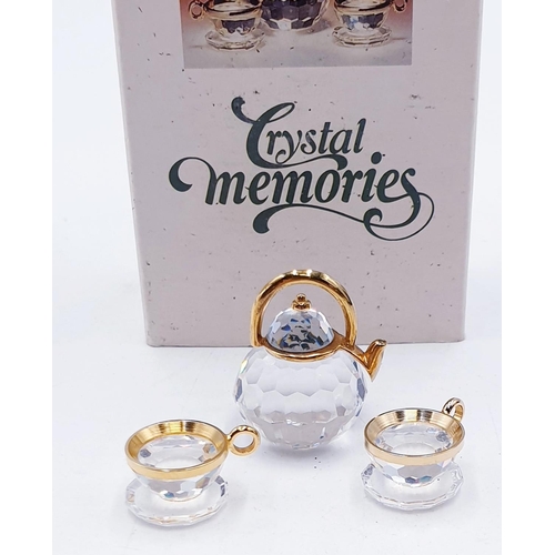 790 - SWAROVSKI CRYSTAL MEMORIES TEA SET (Gold) (This retired Swarovski Crystal Memories tea set was part ... 