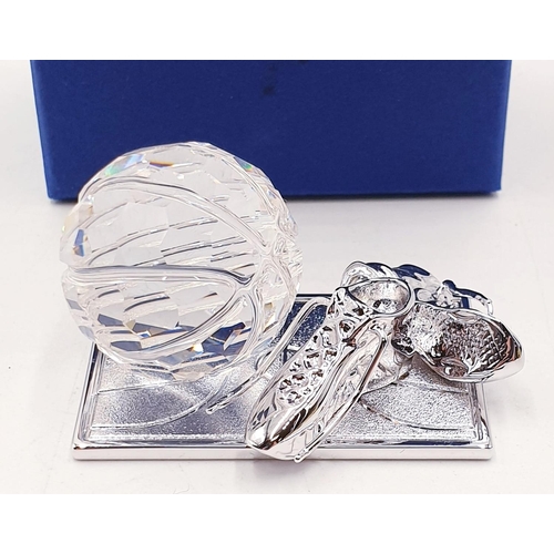 798 - SWAROVSKI CRYSTAL MEMORIES 4.5cm BASKETBALL TROPHY (Rhodium) (This retired Swarovski crystal memorie... 