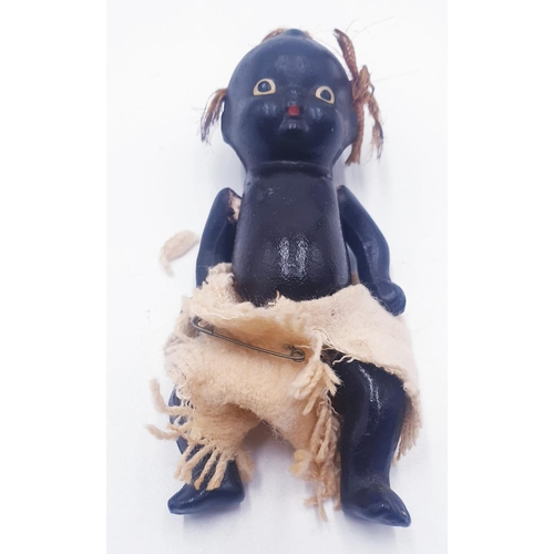 106 - TRIBAL 10cm POTTERY DOLL ( Made In Japan)