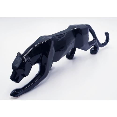 215 - ANITA HARRIS ART POTTERY 41cm MODEL OF A BLACK PANTHER (Signed In Gold By Anita Harris)