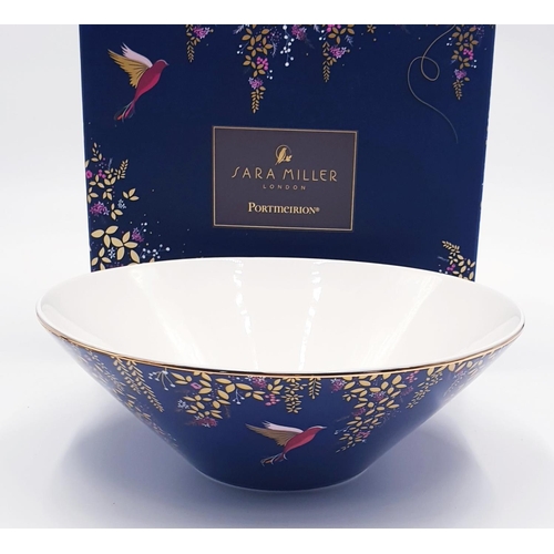 230 - PORTMEIRION 20.5cm BOWL By Sara Miller (Original Box)