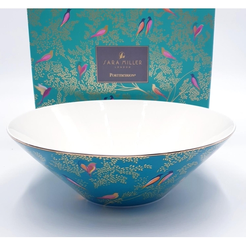 236 - PORTMEIRION Large 25.5cm Dia SALAD BOWL By Sara Miller (Original Box)