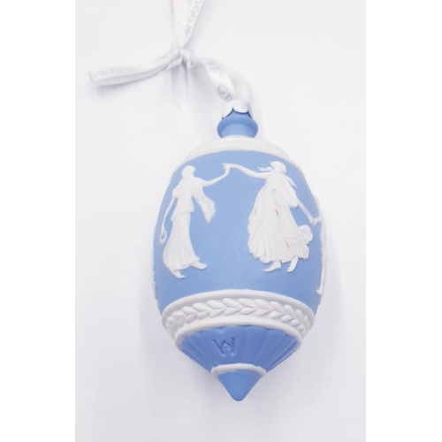 241 - WEDGWOOD BLUE/WHITE JASPER WARE CHRISTMAS TREE DECORATION