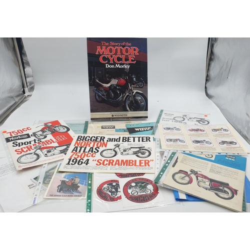 255 - MOTORCYCLE INFORMATION Inc NORTON ADVERTS, ORIGINAL ART WORK, WIPACS SPARE PARTS PRICE LIST , Etc