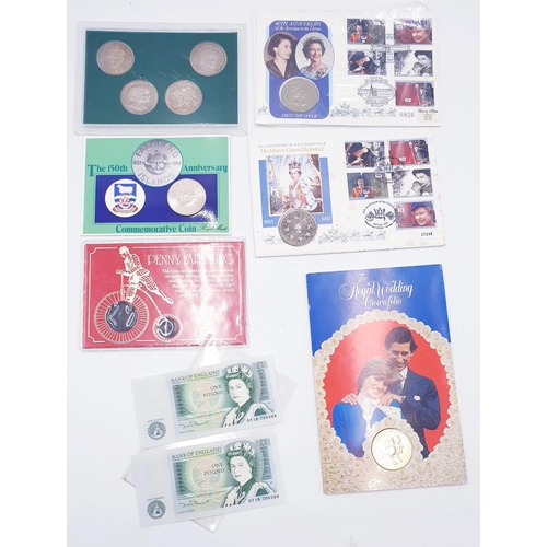 257 - COLLECTION OF PRESENTATION PACK COINS & £1 BANK NOTES