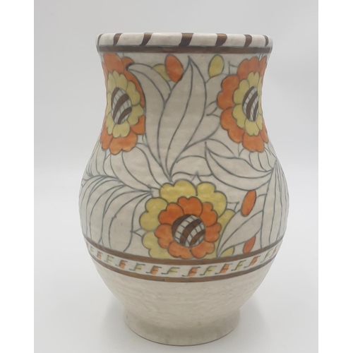 290 - CROWN DUCAL Large 25.5cm VASE By Designer Charlotte Rhead