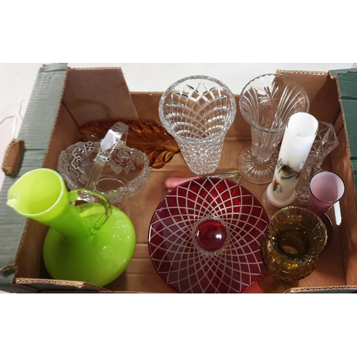 341 - BOX OF VARIOUS GLASS ITEMS Inc BOWL, VASES, JUG , Etc (Please Note This Lot WILL NOT BE PACKED OR SH... 