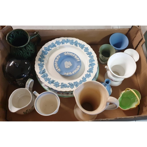 342 - BOX OF CERAMIC ITEMS Inc JUGS, PLATES , Etc (Please Note  This Lot WILL NOT BE PACKED OR SHIPPED....... 