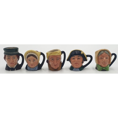 366 - ROYAL DOULTON Miniature CHARACTER JUGS (5) Inc BETSY TROTWOOD, SCROOGE, MR BUMBLE, MRS BARDELL & DAV... 