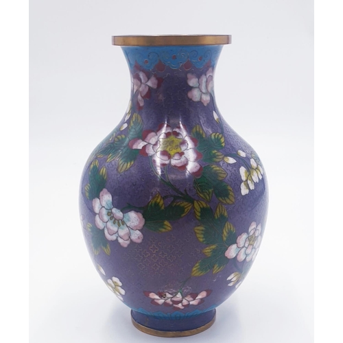 391 - CLOISONNIE 19cm VASE (A/F)