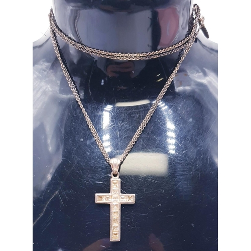 395A - SILVER (925) CROSS PENDANT ON A SILVER (925) ________cm NECK CHAIN (Total Weight _____ Grams)