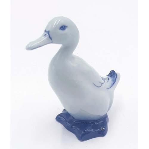 405 - ROYAL DOULTON 6.5cm  BLUE FLAMBE MODEL OF A DUCK (Extremely Rare)