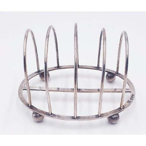 433 - SOLID SILVER TOAST RACK (Hallmarked For Chester 1911) By Makers George Nathan & Ridley Hayes (Total ... 