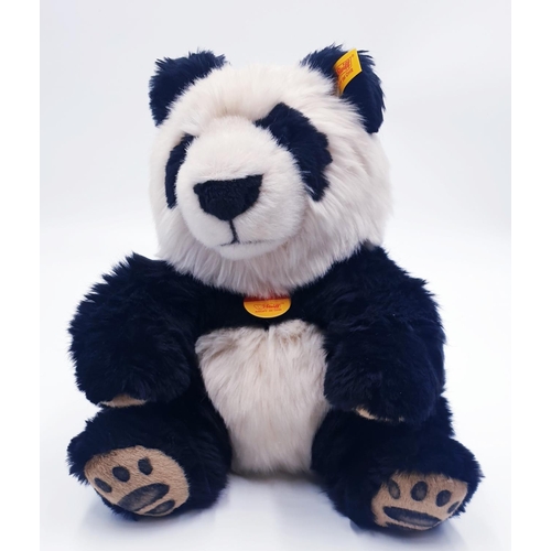 436 - STEIFF PANDA BEAR With BUTTON And LABELS