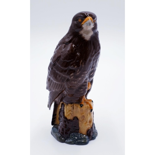 55A - ROYAL DOULTON 16.5cm WHISKY FLASK MODELLED AS A BUZZARD  (Dark Brown / Grey Gloss Colourway) (Issued... 