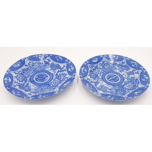 82 - PORCELAIN ORIENTAL BLUE/WHITE PLATES (2)