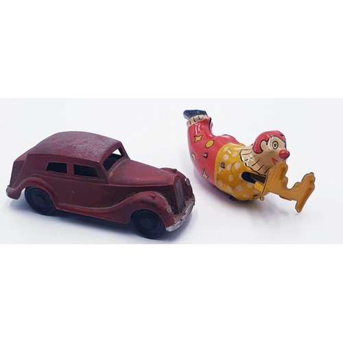 531 - TIN PLATE CAR & CLOWN (No Key)