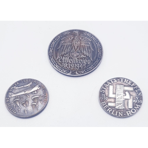 558 - WWII GERMAN COINS/DISCS/TOKENS (3)